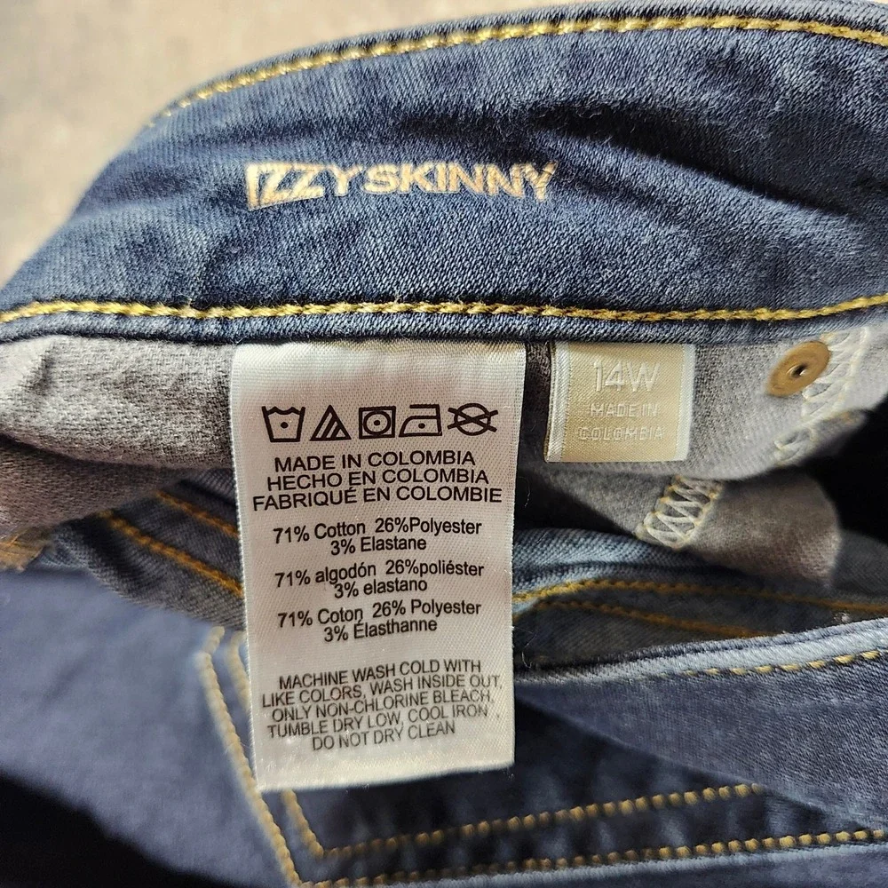 MICHAEL KORS Izzy‎ Skinny Jeans Dark Wash Women Size 14W Stretch Denim Preppy